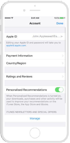 1. Отворяш App Store и най-долу на страницата натискаш на твоето Apple ID.