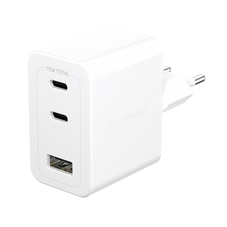 Empower Charger USB-C x2 + USB-A 70W