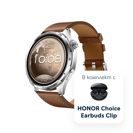 HONOR Watch 6 Brown Leather + Earbuds Clip