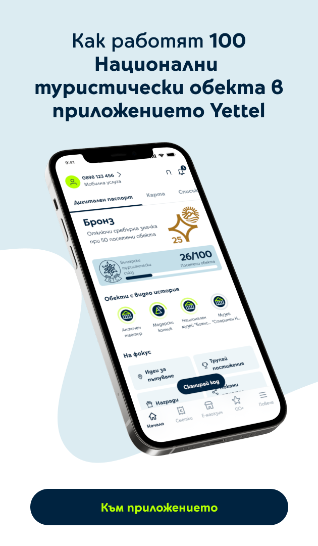 Инфографика - Как работят 100 Национални туристически обекта в приложението Yettel